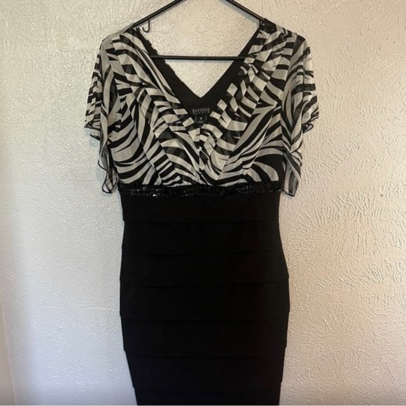 Enfocus Studio. Sequence and zebra print dress size 10 NWOT - Picture 1 of 4
